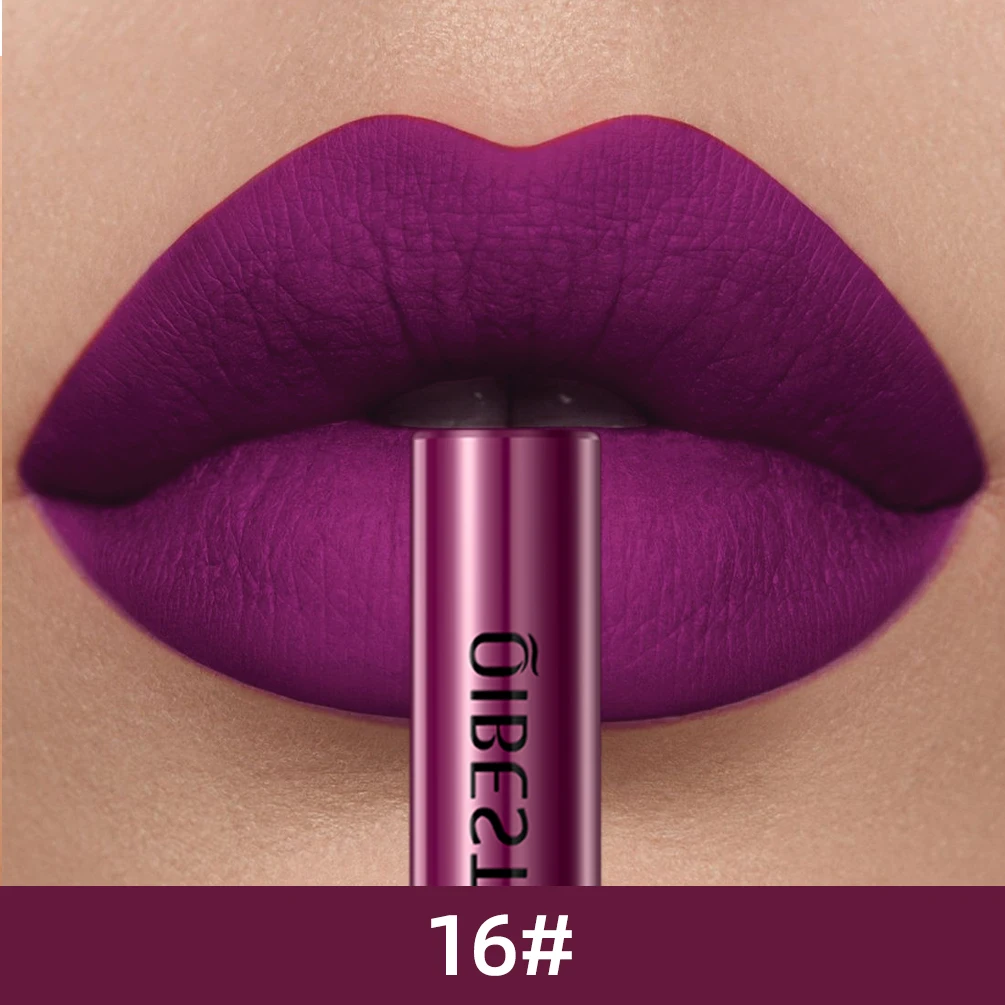 QIBEST Rossetto liquido opaco Impermeabile Lucidalabbra a lunga durata Velluto Mate Nude Rosso Tinta Tubo Rossetti Lucidalabbra Trucco Cosmetico