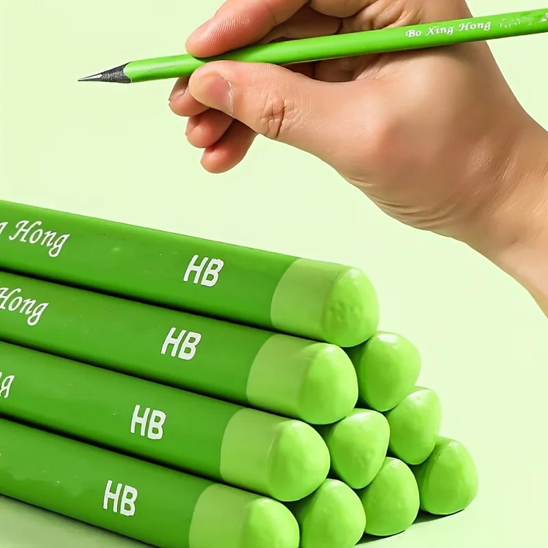 10-Pack of Green Hb Thick Pencils for Sketching, Calligraphy, Drawing, Durable and Not Easy to Break, School and Office Supplies, Painting and Learning Supplies, Study and Office Supplies