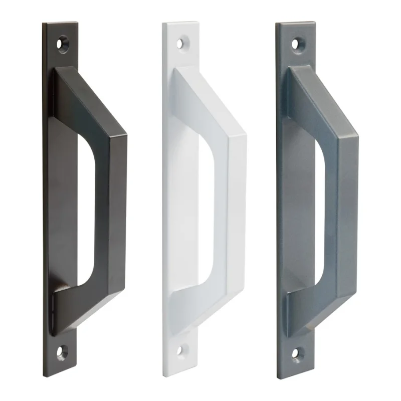 Robuster Türgriff aus Aluminiumlegierung mit Platte, Push-Pull-Griffe für Scheunenschrank-Durchgangstüren, Schaukel- oder Schiebetüren Image