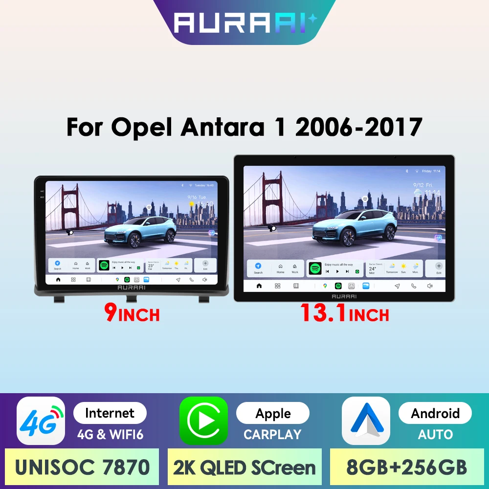 AURAAI X100 2Din Android Auto-Intelligentes Display für Opel Antara 1 2006 - 2017 UIS7870 GPS DSP SWC 4G BT CarPlay ADAS 360 ° GLAS Image