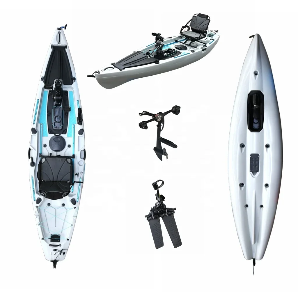 -Per kayak Vicking da 12' con pedale sit on kayak motorizzato da pesca superiore con timone, accetta colore e logo personalizzati