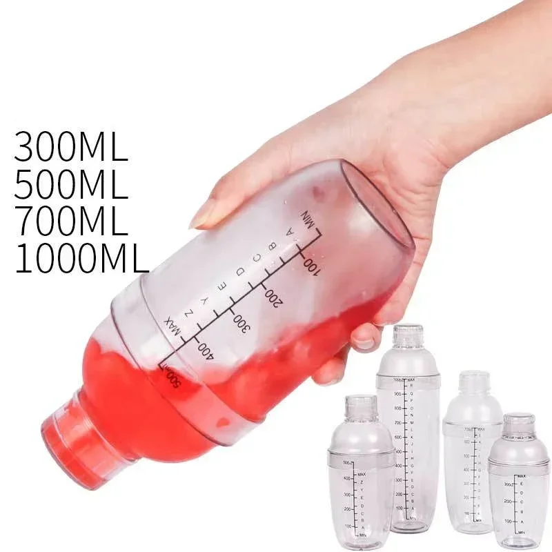 1PCS 300ml/500ml/700ml Kunststoff Cocktail Shaker Home Bar Utensilien Kunststoff Shake Tasse wein Bar Trinken Mixer Shake Flasche Image