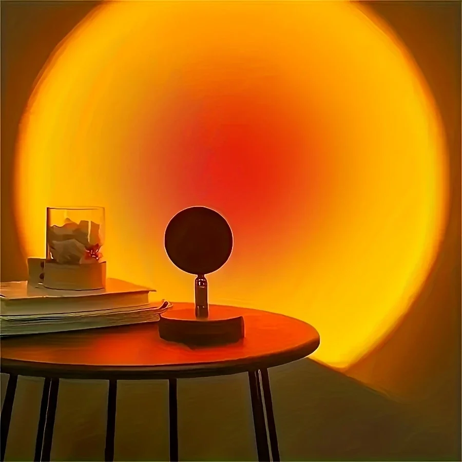 Lampe d'ambiance coucher de soleil, veilleuse, lampe de chevet, lampe de coucher de soleil pour la photographie, lampe de coucher de soleil de chambre à coucher, lampe de projection de coucher de