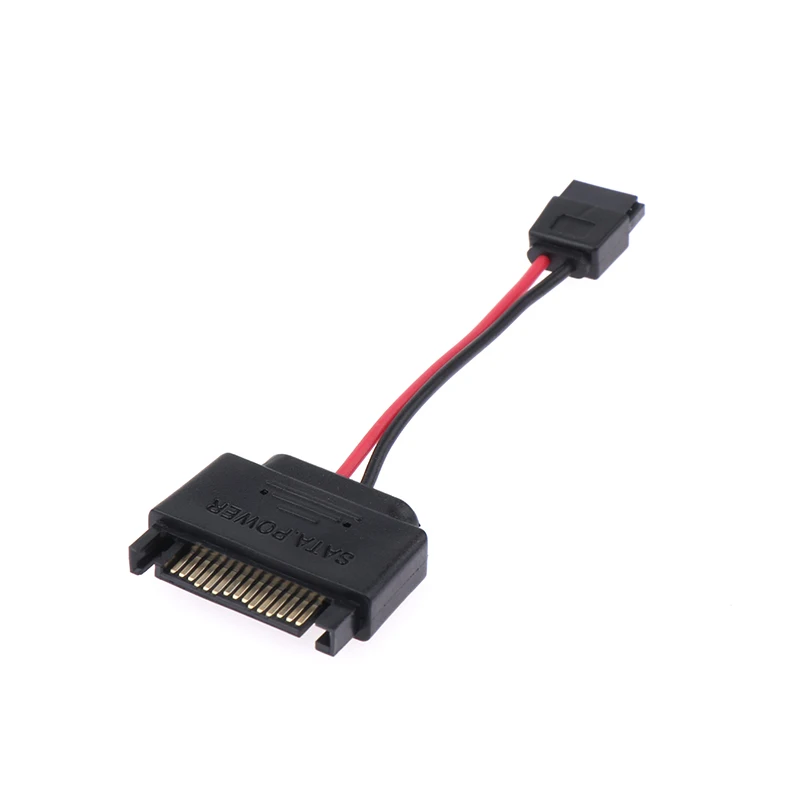 【U】1 Stück SATA 15-Pin Stecker auf SATA 6-Pin Buchse Slimline Stromadapterkabel 20AWG Laptop Optisches Laufwerk Kabel Image