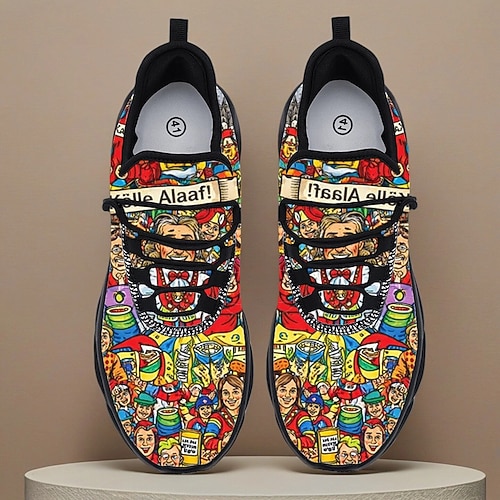Herren-Sneaker mit Mardi-Gras-Maskenmotiv – kunstvolles und farbenfrohes Kunstleder, perfekt für Karnevalsfeiern, Straßenumzüge und Tanzveranstaltungen Image