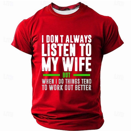 Herren Lustiger Slang T Shirt Kurzarm T-Shirt 3D-Druck Rundhalsausschnitt Hemd Mode Täglich Täglich Straße Blau Heather Grey Schwarz Sommer Frühling Bekleidung S M L XL XXL XXXL