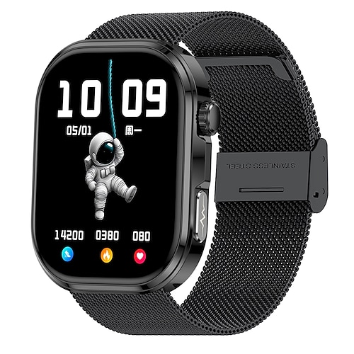 iMosi GE52 Smartwatch 1.88 Zoll Smartwatch mit Bluetooth-Anruffunktion EKG PPG Temperaturüberwachung Schrittzähler Kompatibel mit Android iOS Unisex Freisprechanrufe Mediensteuerung Schrittzähler Image