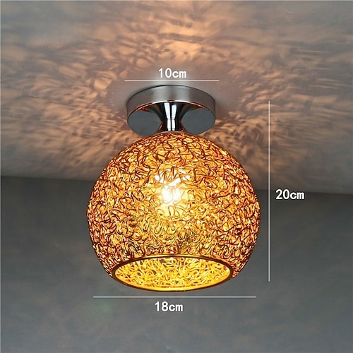 Moderne, deckennahe Deckenleuchte mit Aluminiumdraht und Kugelform – halbversenkte Deckenleuchte im modernen Stil Image