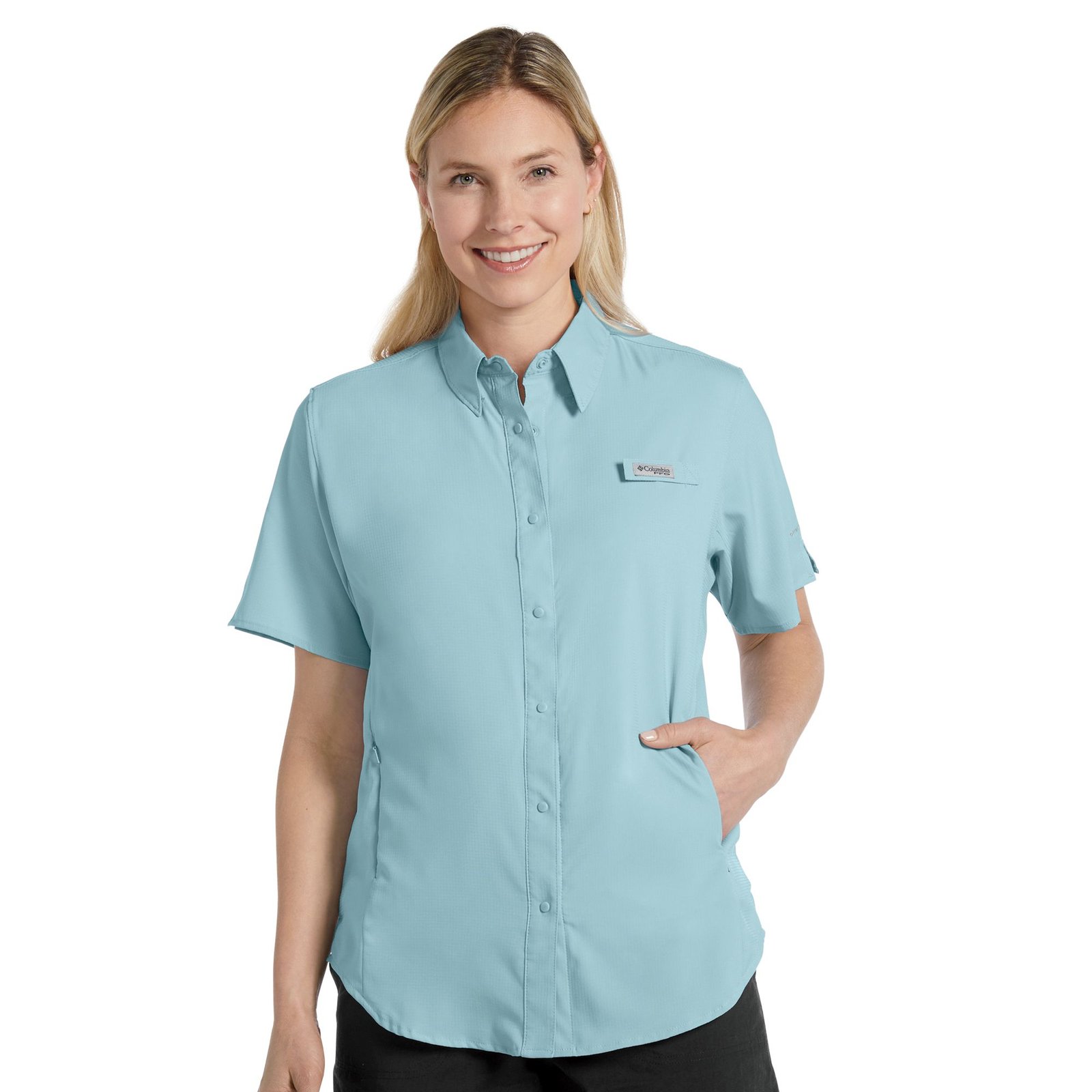 Columbia Women's Tamiami II Short-Sleeve Shirt (Size S) Marine Light, Polyester