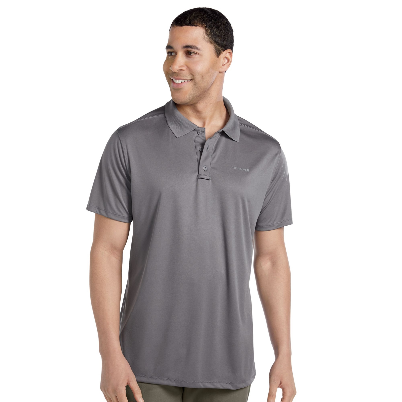 Carhartt Men's Force Sun Defender Relaxed Polo (Size 2XT) Steel, Polyester