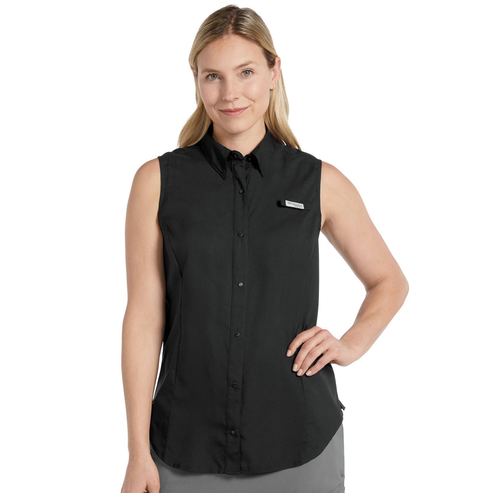 Columbia Women's Tamiami Sleeveless Shirt (Size 3X) Black, Polyester