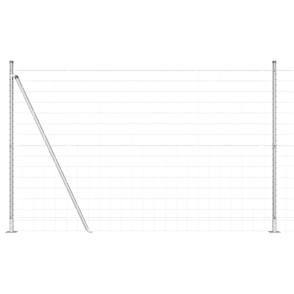 vidaXL Zaun mit Pfosten Silber 1,6 x 10 m Stahl Image