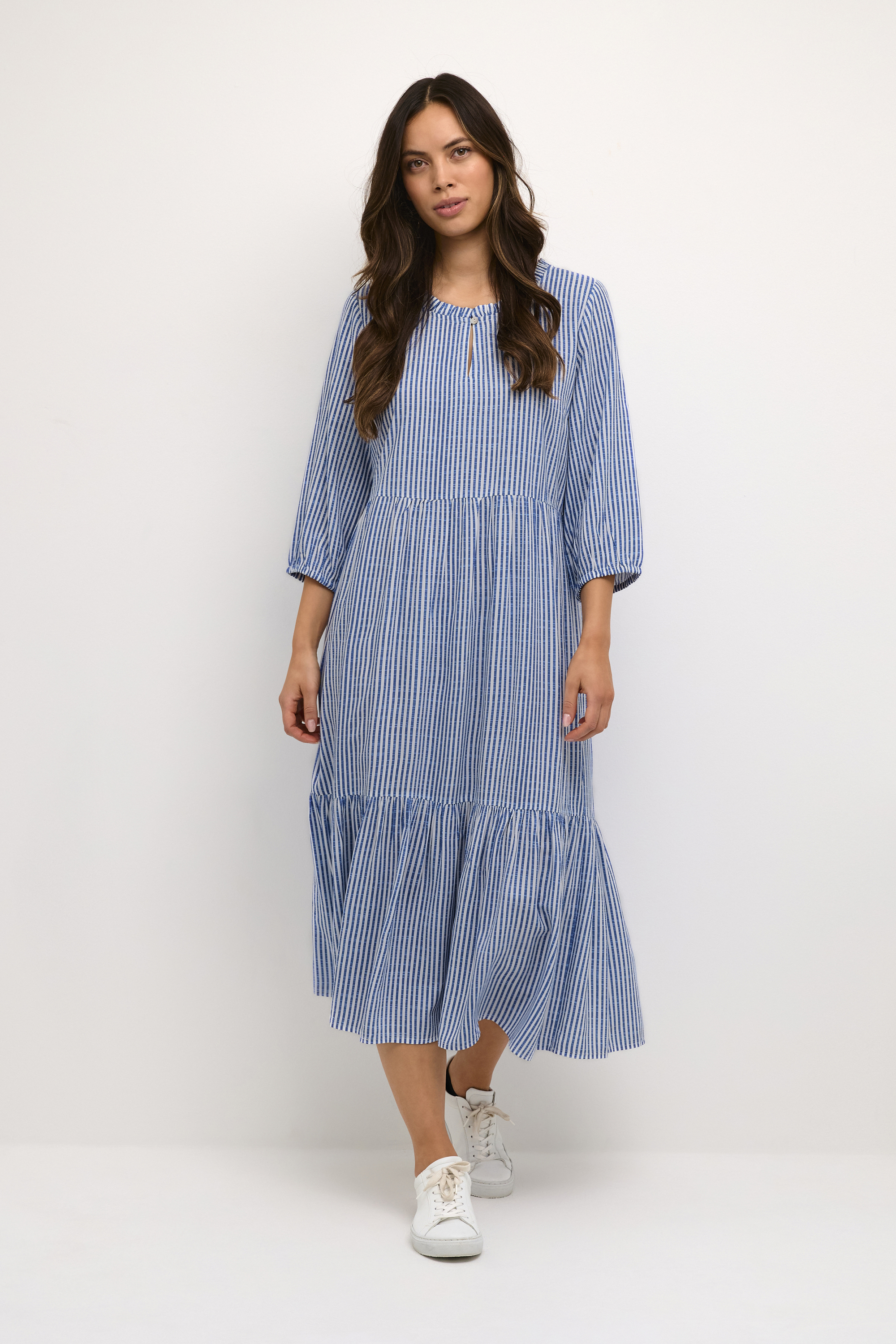 Kleid A-shape blue white EU 42 / UK 14