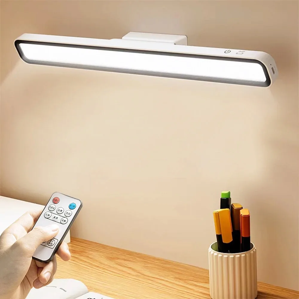 Lampe de bureau LED rechargeable par USB, lumière à intensité variable en continu, lampe de table suspendue magnétique, lampe de chevet pour chambre à coucher, lampe de lecture de table