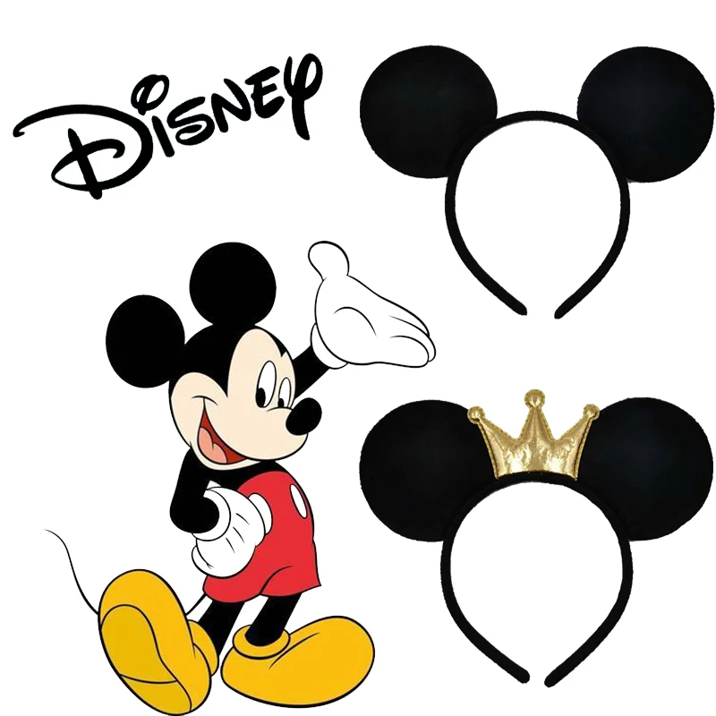 Disney große Ohren Mickey Mouse Stirnbänder Frauen einfache klassische Minnie Haar bänder Mädchen schwarzen Bogen Haar Zubehör Kinder Aktivität Geschenk Image