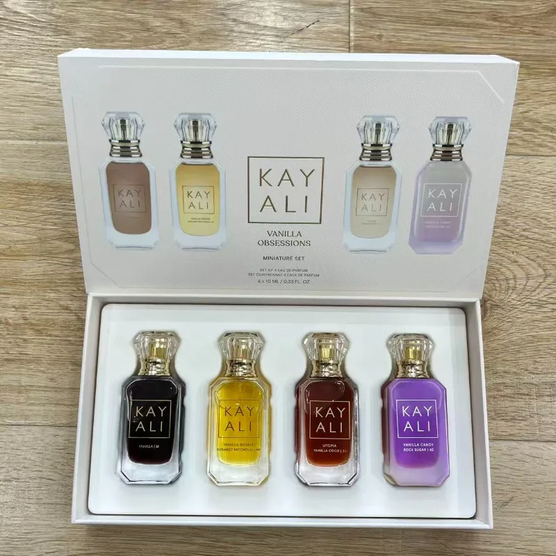 KAYALI Set Regalo Profumo Donna 4*10ml Lunga Durata Fresco Delicato Elegante Floreale Fruttato Muschio Fragranza Naturale Due Profumi