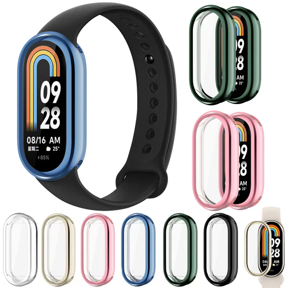 Schutzhülle Uhr Fall Für Xiaomi MI Band 8 Screen Protector Abdeckung Fällen Für Xiaomi Band 8 Voll Weiche Leichte Shell zubehör Image