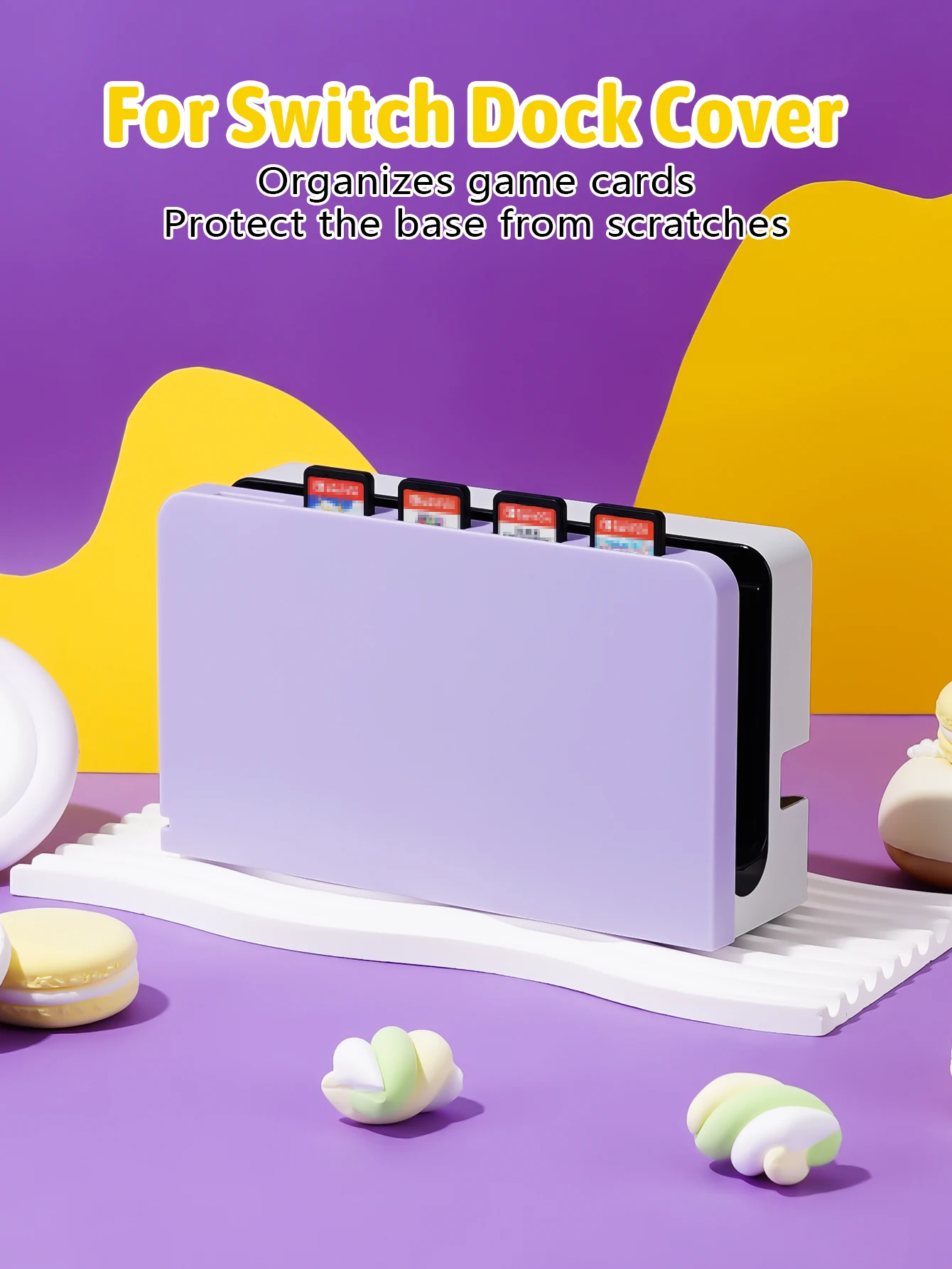 1 Stück Dock-Abdeckung für Switch OLED/NS, Switch Game Card Aufbewahrungshülle, hält 5 Spielkarten, schützt die Basis vor Kratzern und Staub Image