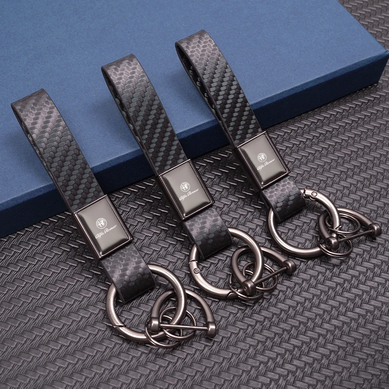 Auto-Abzeichen-Schlüsselanhänger, Zinklegierung, Schlüsselanhänger, Zubehör für Alfa Romeo 147 159 Giulietta GT 4C Spider Giulia 156, Tonale 8C Volante 166 Image