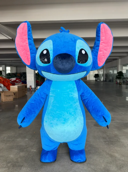 Disney 2028 Blue Lilo & Stitch Maskottchenkostüm Zeichentrickfigur 2 m/2,6 m aufblasbares Walking Blue Stitch Maskottchenkostüm