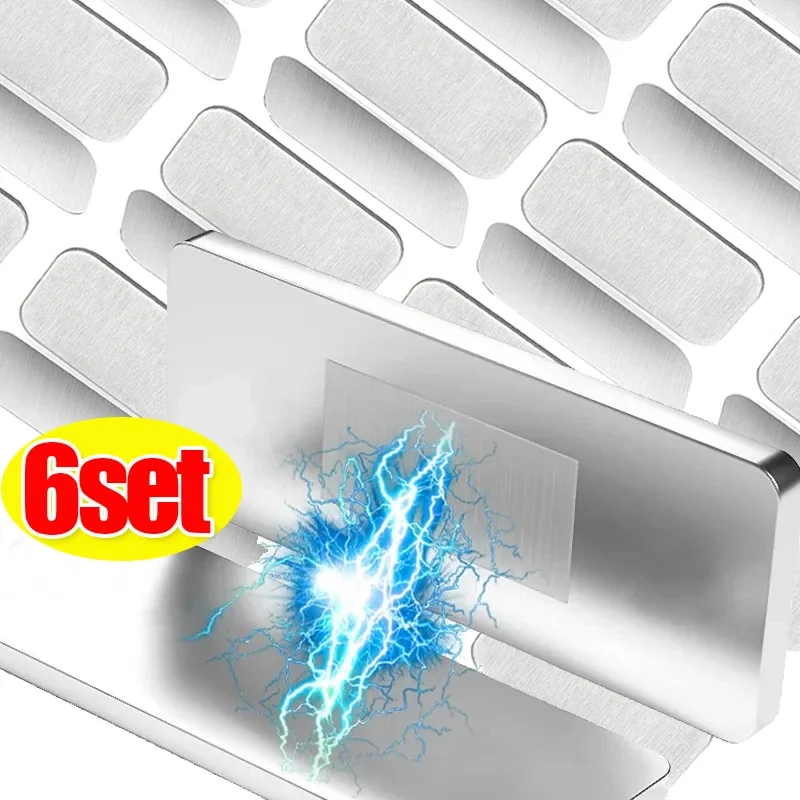 Magnetische Schranktürschnäpper, starke, selbstklebende, unsichtbare Magnete, Schrank, Möbel, Schrank, Schublade, Tür, versteckter Schließer Image