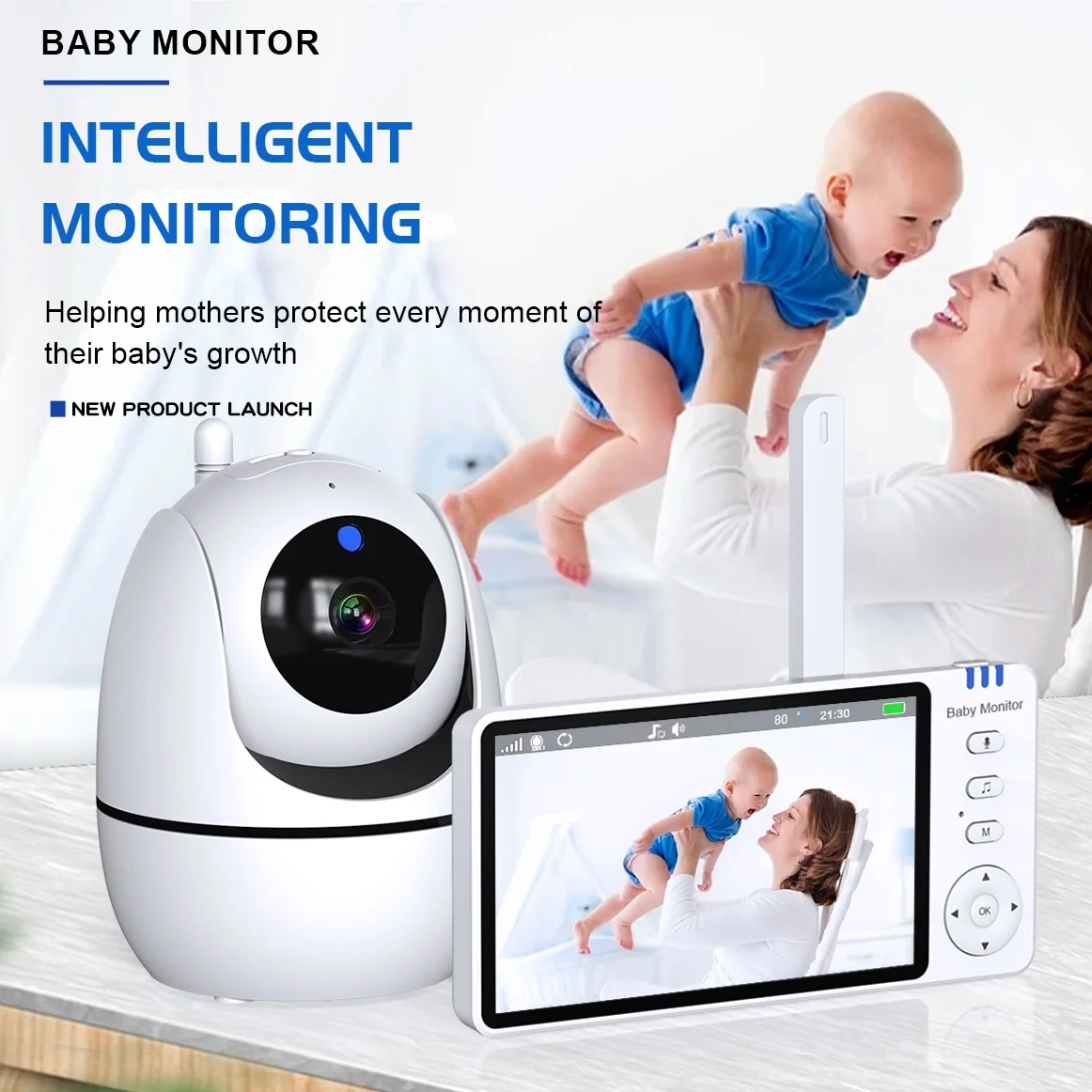 5-Zoll-Video-Babyphone 2,4g drahtlose Überwachung Zwei-Wege-Audio-Display Video-Digital kameras Sicherheits schutz für Neugeborene Image