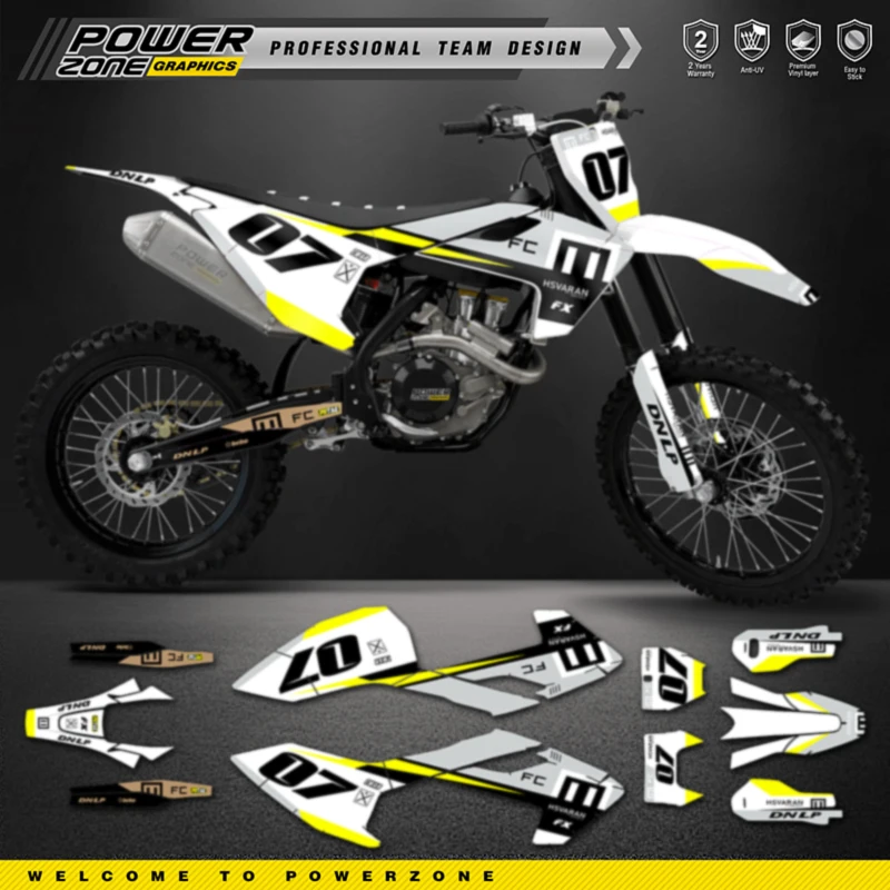 PowerZone Custom Aufkleber Grafiken Hintergründe Aufkleber für Husqvarna TE FE 150-250 300 350-450 2017-2019 TC FC TX FX FS 101 Image