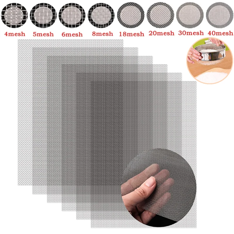 1 Stück 4/5/8/20/30/40–500 Mesh 304 Edelstahl Filtersieb gewebter Draht hochwertiges Siebfilterblatt aus Edelstahl