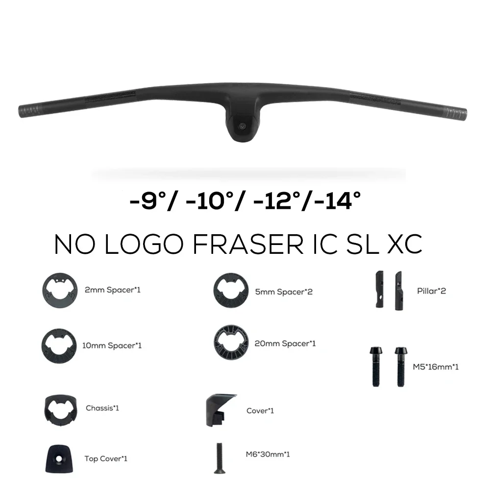 SYN FRASER IC SL XC 60mm für Sparks Frame -9 ° /-10 ° /-12 ° /-14 ° Vollcarbon-Integrierter MTB-Lenker mit Halterung Image