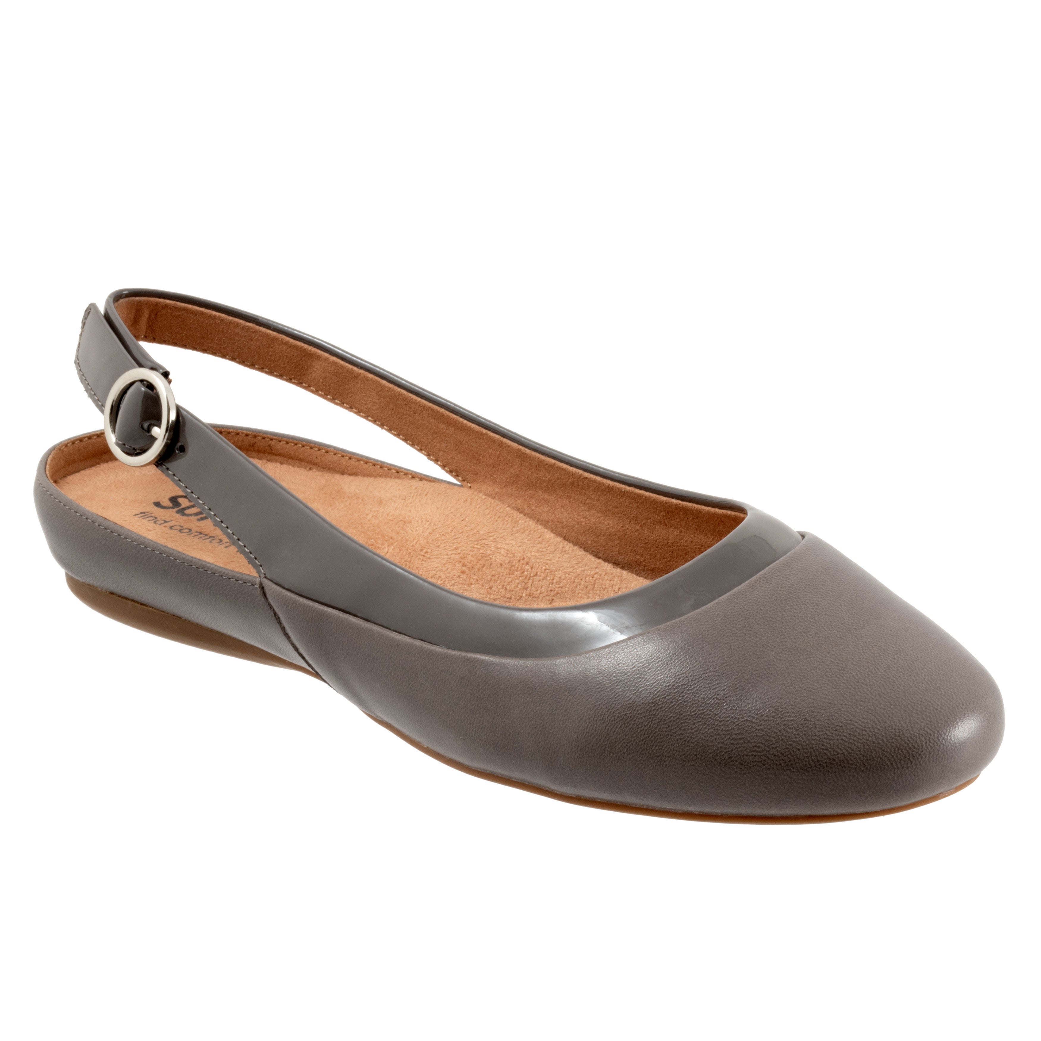 Women's Sheffield Flat by SoftWalk in Dark Grey (Size 9.5 XW)