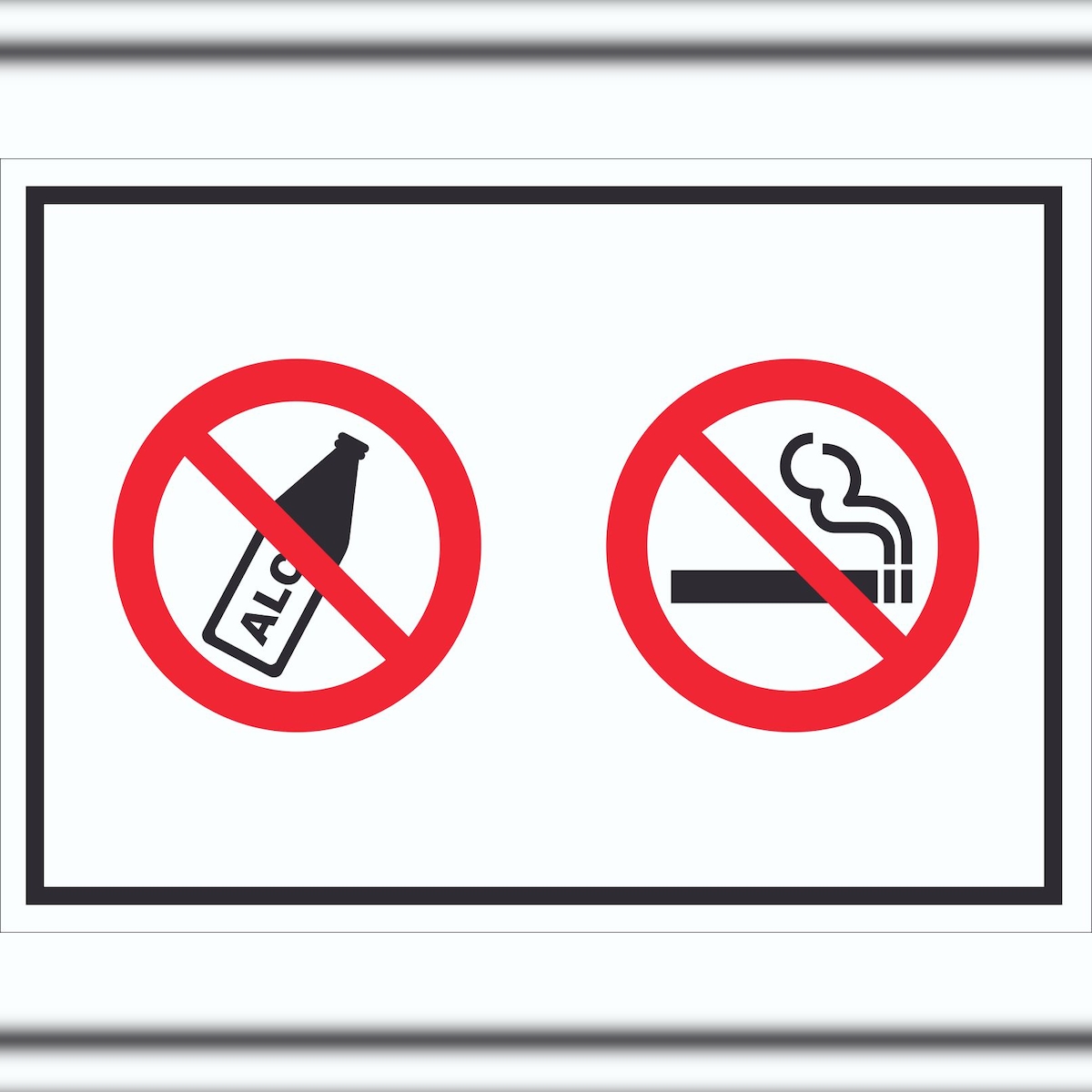 HB-Druck Schild Alkohol Rauchen verboten Symbol A6 (105x148mm) Image