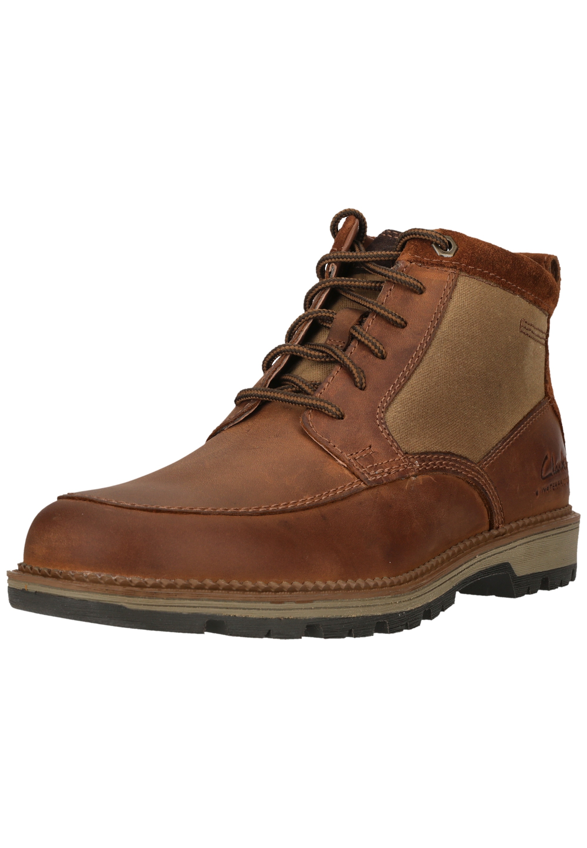 Stiefel CLARKS "Maplewalk Rise", Damen, Gr. 40, braun, Leder, Schuhe Stiefel, aus wasserdichtem Leder
