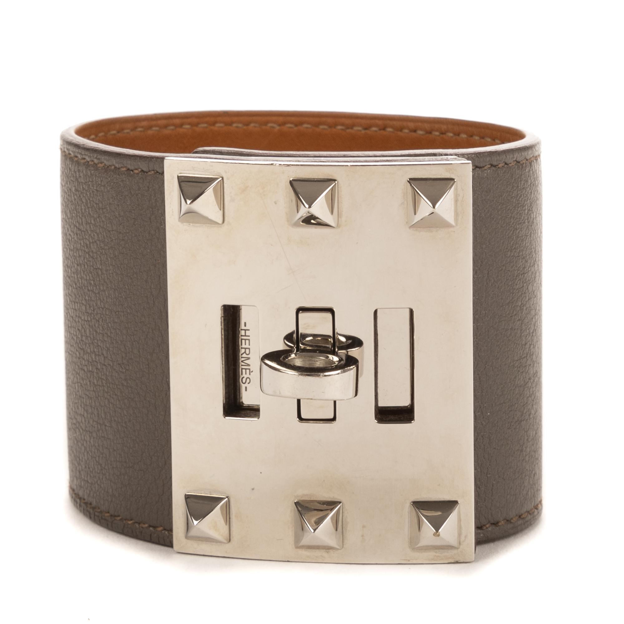 Hermes Pre-owned Womens Kelly Dog Bracelet - Grey - One Size | Hermes Pre-owned Sale | Discount Designer Brands