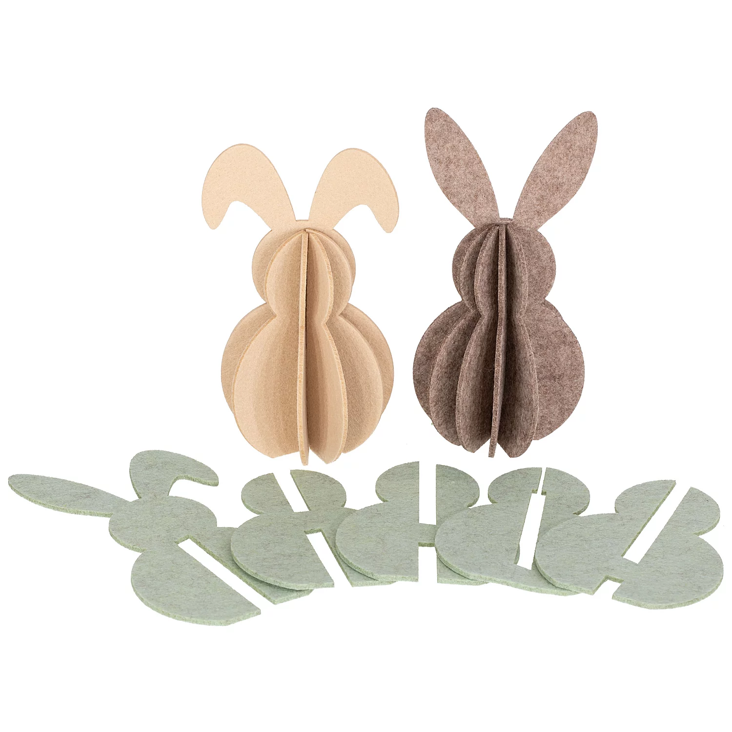 Filz-Hasen 3D, 20 x 9 cm, 3 Stück Image