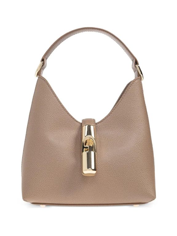 Mini Iride Lock Leather Tote Bag - Natural - Furla Totes