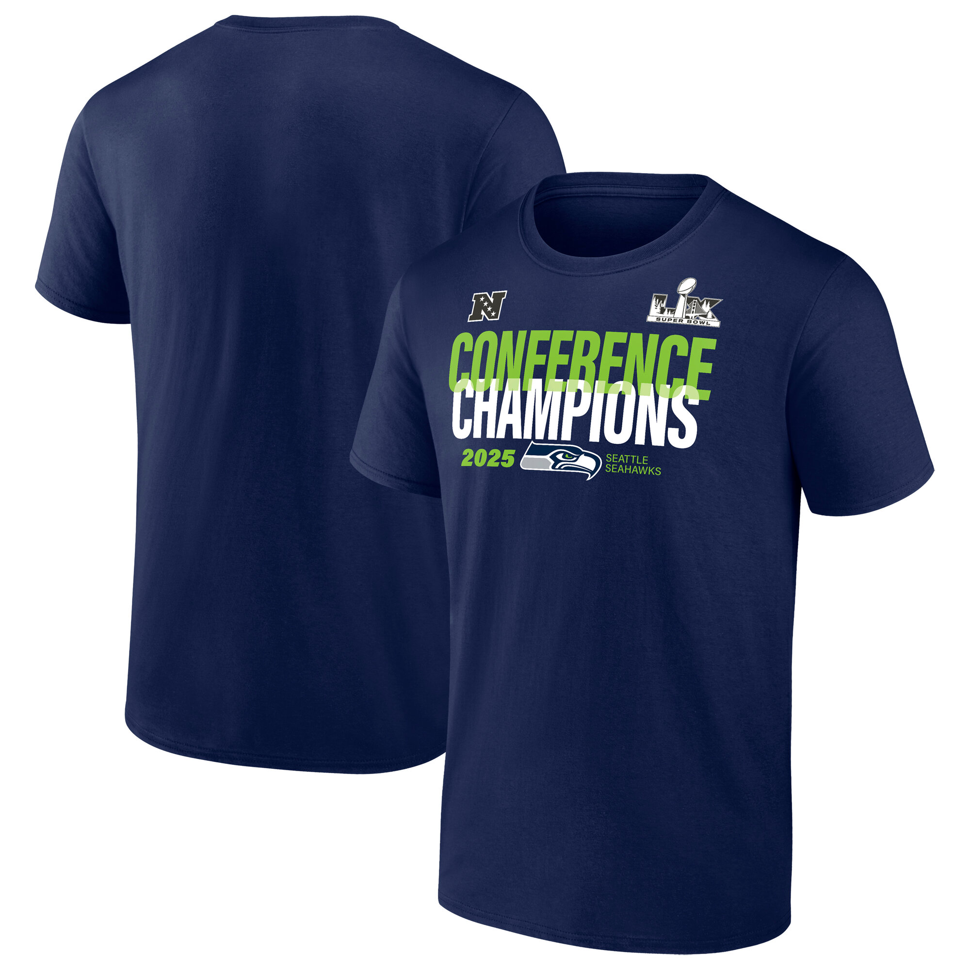 Seattle Seahawks LX Right Side Draw Conference Champions T-Shirt - Herren Image