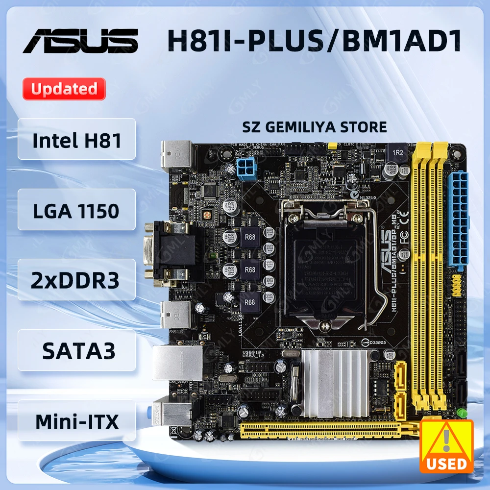 Scheda madre ASUS H81I-PLUS Mini ITX H81I-PLUS/BM1AD1/DP_MB LGA 1150 supporto Intel H81 Core i3-4130 i3-4350 i3-4170 i5-4570 DDR3