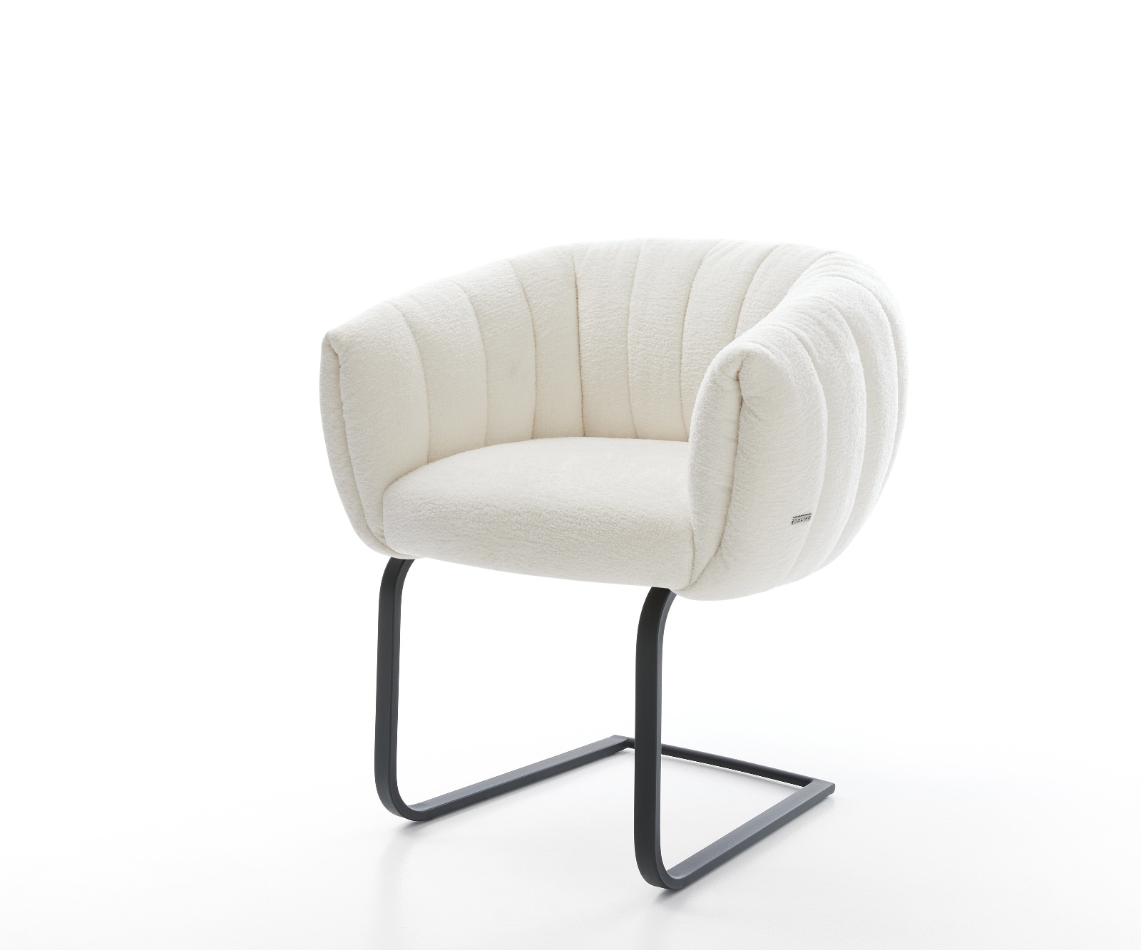 DELIFE Freischwinger Jada-Flex Bouclé Soft Beige Freischwinger flach Schwarz Taschenfederkern, Esszimmerstühle Image