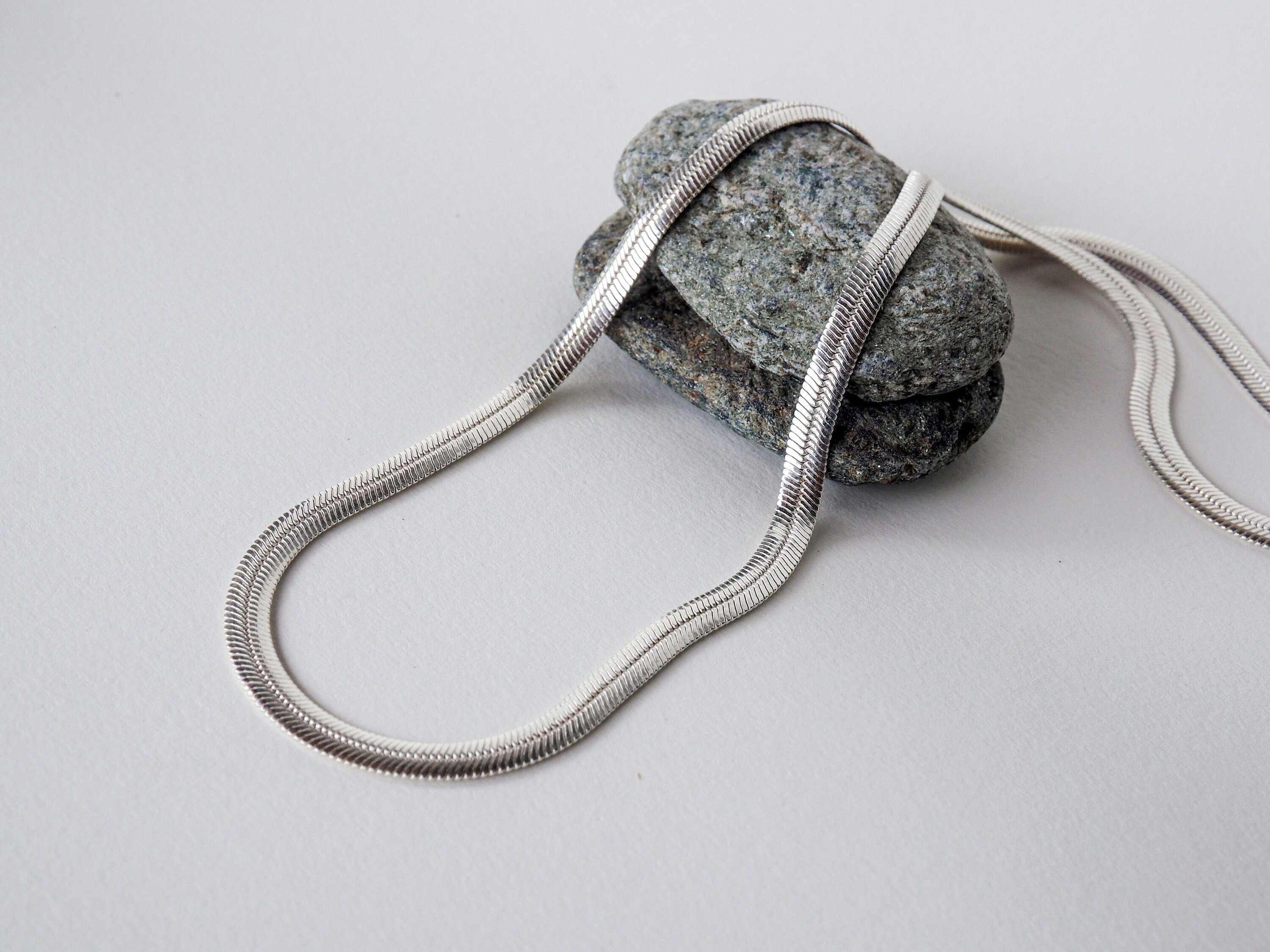 Collana a catena a serpente audace in argento sterling / Collana a catena a serpente, collana in argento 925, collana a strati, girocollo in argento