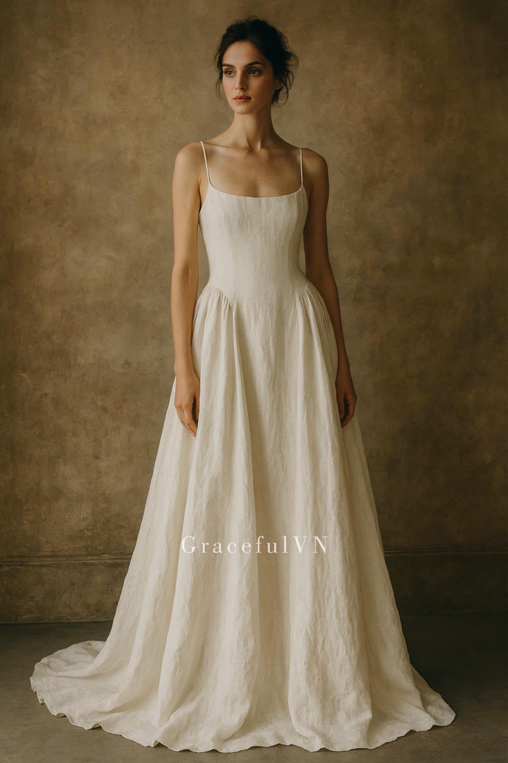 Abiti da sposa su misura, abito da damigella in lino, abito da sposa, abito da sposa in stile vintage, abito da sposa in lino, abito in lino in tessut