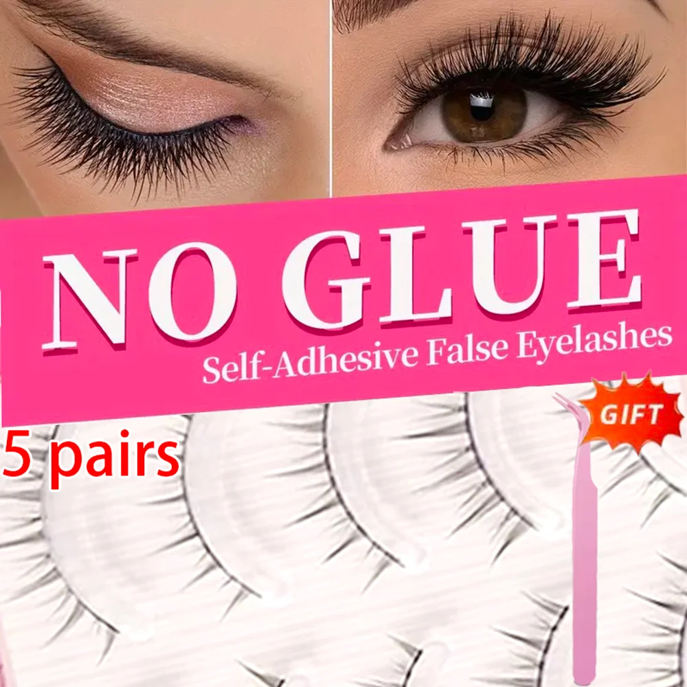 Falsche Wimpern mit 3D-DIY-Segment – kleberfrei, leicht zu tragen, wiederverwendbar, natürlicher koreanischer Look, augenvergrößernd, sicher für empfindliche Haut Image