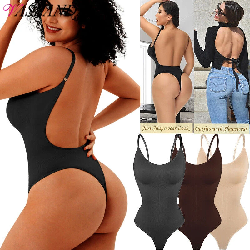 V-Ausschnitt Body suits Kompression Körper anzüge offener Schritt rücken freie Bauch kontrolle Shape wear Abnehmen Body Shaper glätten Body Image