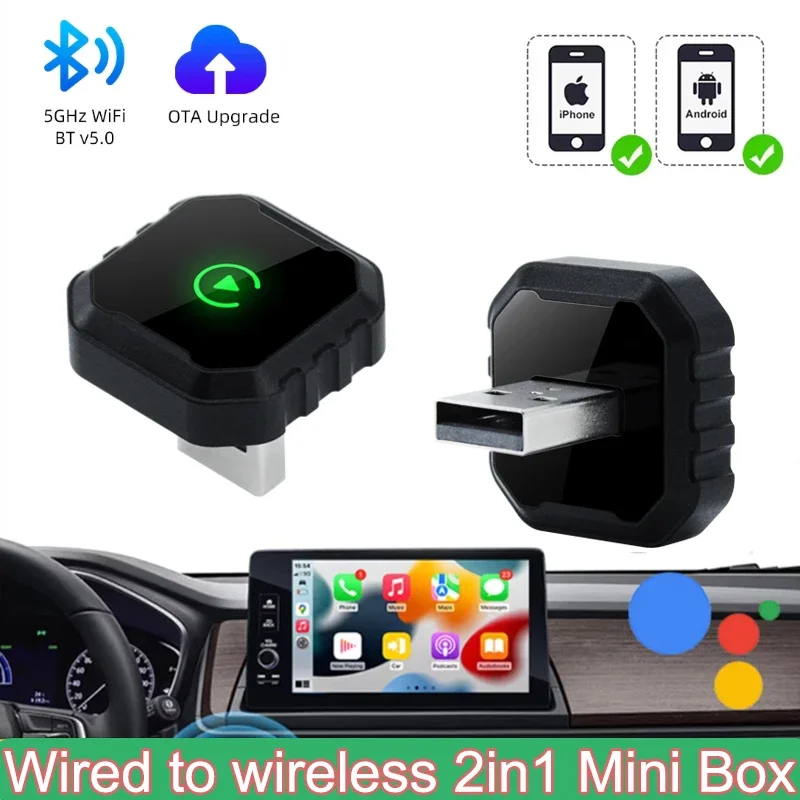 Mini CarPlay Box 2in1 Wireless CarPlay Android Auto Unterstützung Bluetooth WiFi Fast Connect Box Plug And Play für OEM Auto Stereo Image