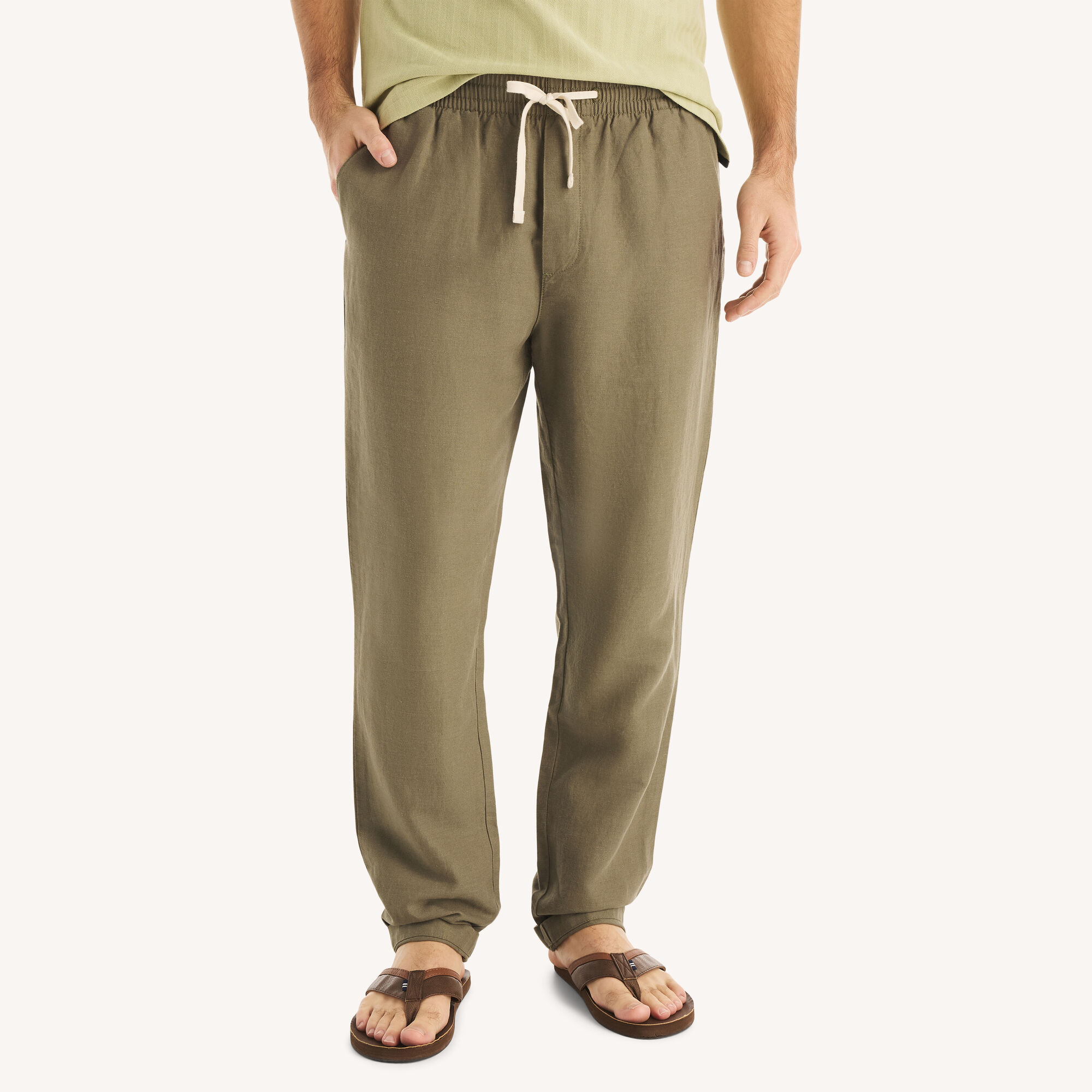 Nautica Men's Linen Drawstring Pant 325 (Hillside Olive), XXL