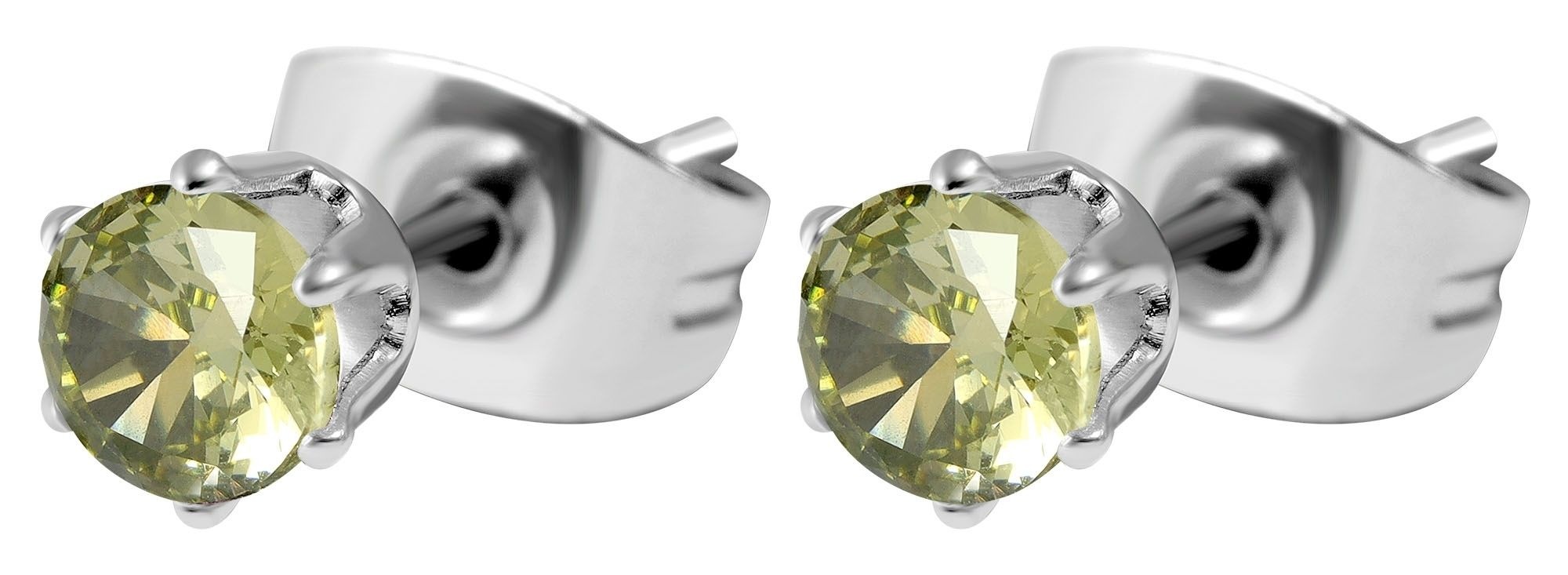 Paar Ohrhänger ADELIA´S "Damen Ohrringe – Ohrstecker aus Edelstahl mit Zirkonia", Damen, Gr. Damen, Edelstahl, silber, Ohrringe, Ideal als Geschenk – dezent und elegant