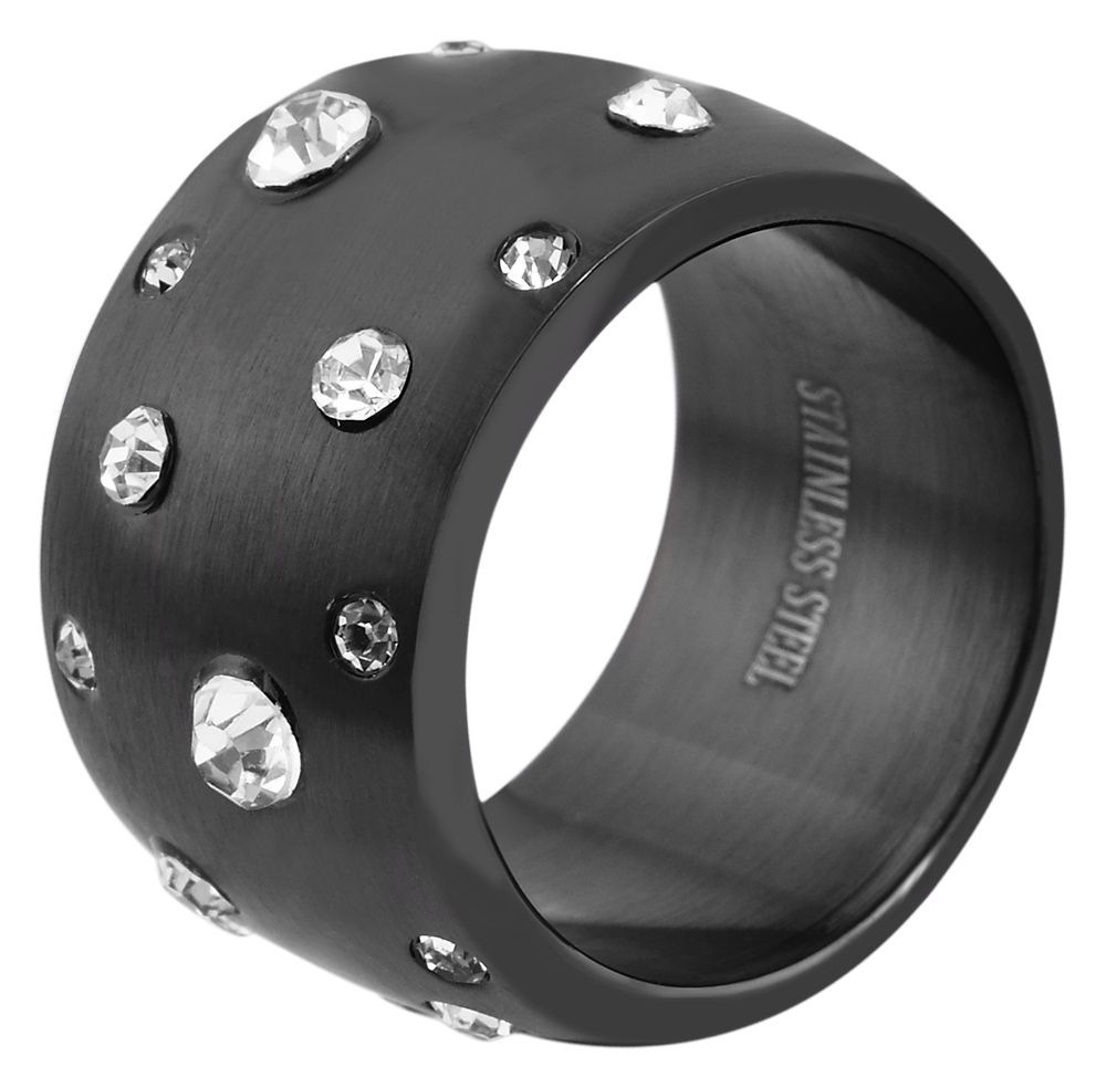Fingerring ADELIA´S "Damen Ring aus Edelstahl" Gr. 62, schwarz, Fingerringe, Damen, 62, Edelstahl, Fingerring, Perfekt als Geschenk zum Geburtstag