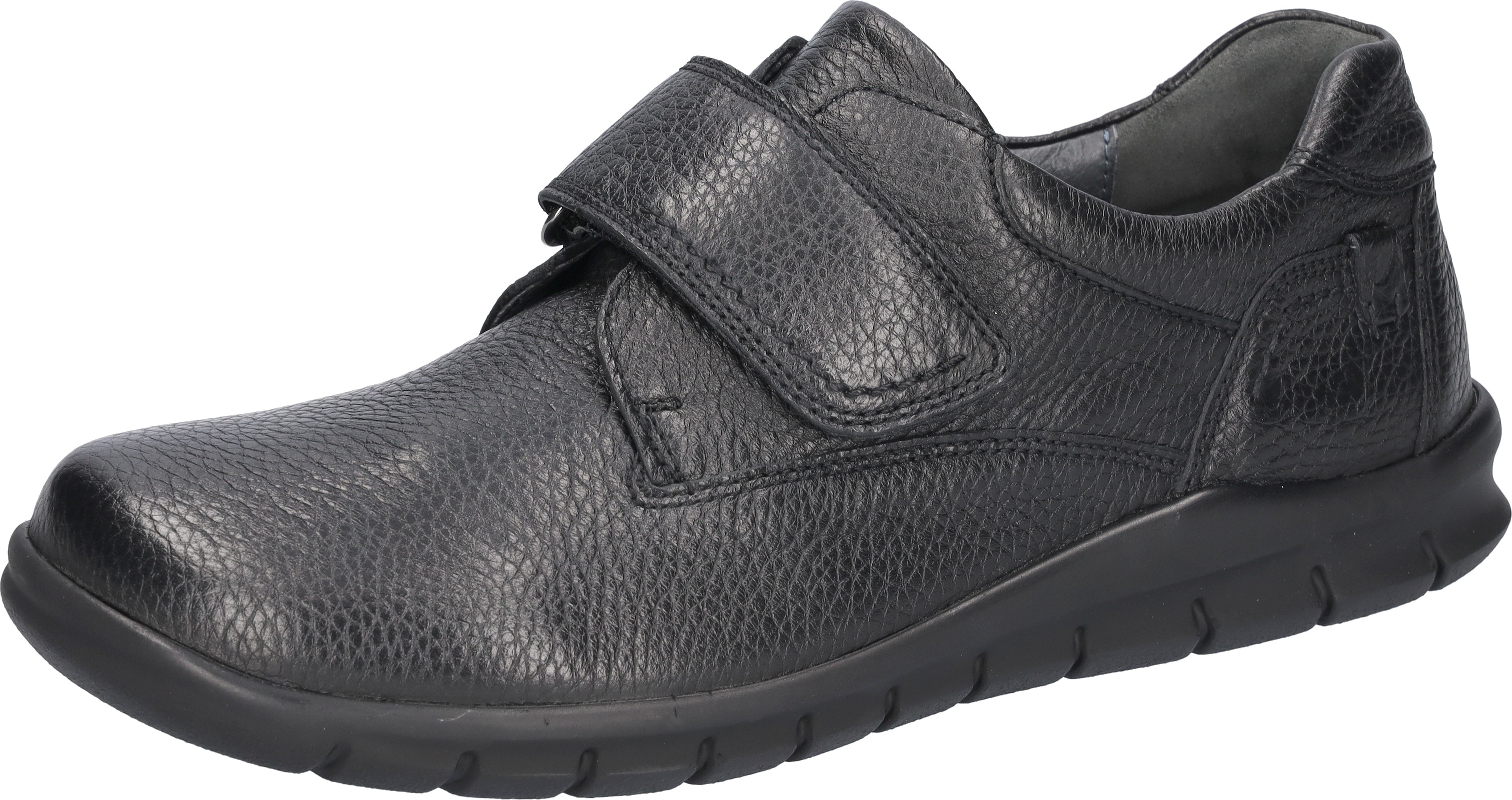 Klettschuh WALDLÄUFER "HECTOR", Herren, Gr. 6,5 (40), schwarz, Nappaleder, unifarben, Schuhe Klettschuh, Bequemschuh, Halbschuh, Sneaker in Komfortweite H (= sehr weit)