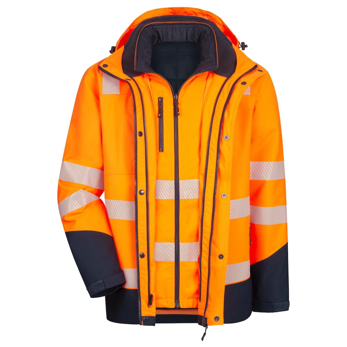 AS Arbeitsschutz Arbeitsjacke Nitras Motion Tex VIZ Plus Warn-Multifunktionsjacke - orange Gr. XL Image