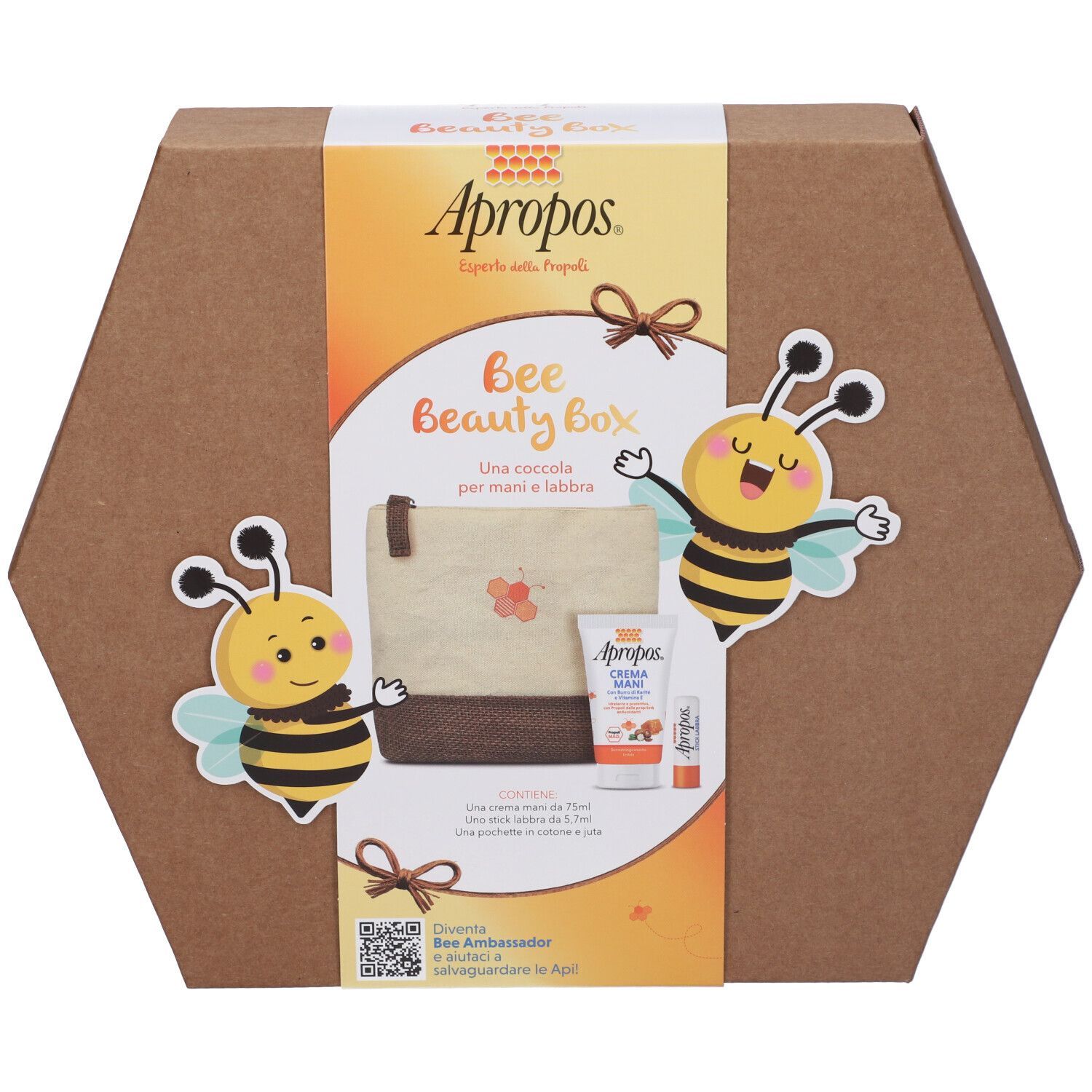 Apropos Bee Beauty Box Crema Mani + Stick Labbra con Propoli Pochette