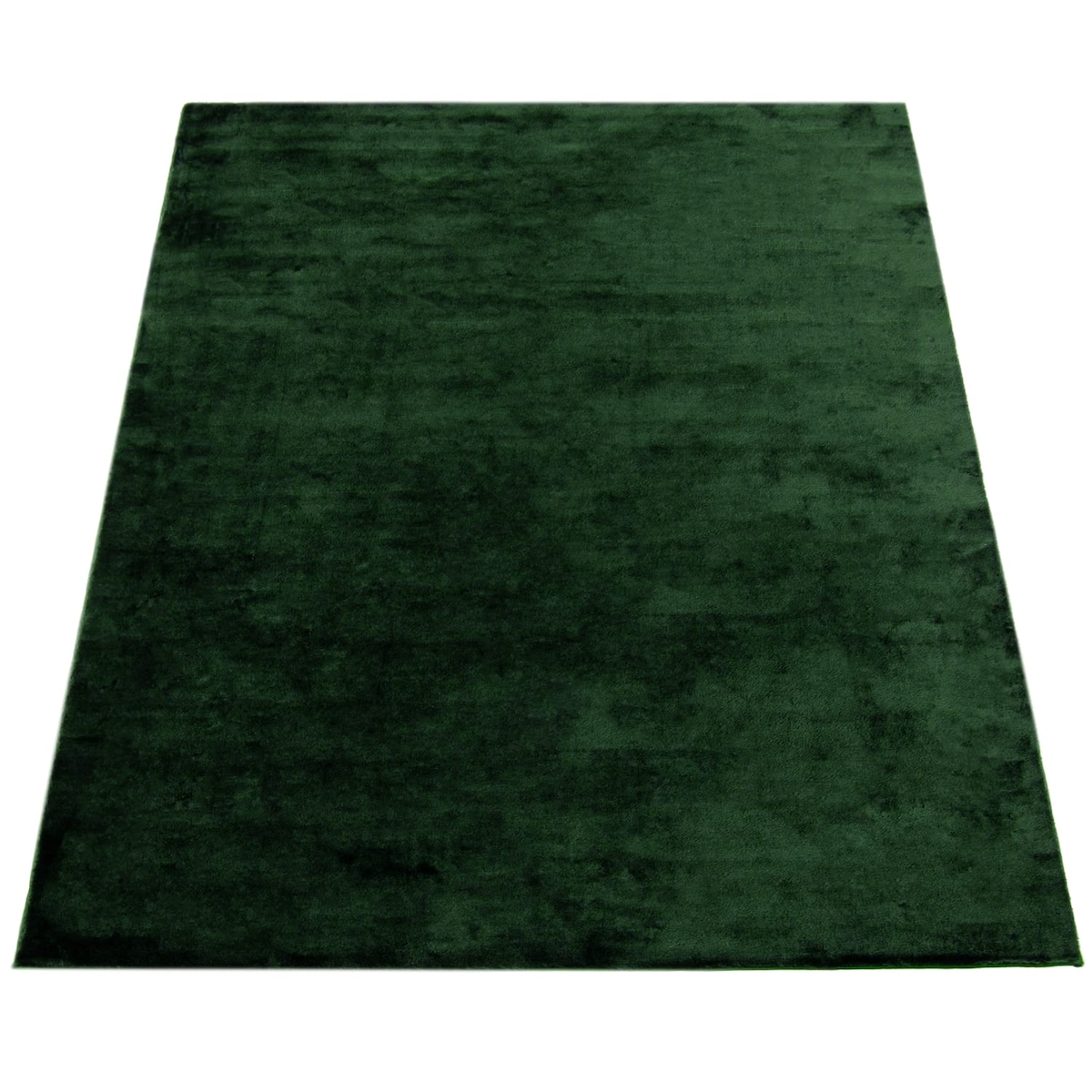 KADIMA DESIGN Teppich Kurzflor waschbar Unifarben Wohnzimmer schmutzabweisend Grün Rechteckig 120x170 | 100% Polyester | Florhöhe: 10 mm | pflegeleicht Image